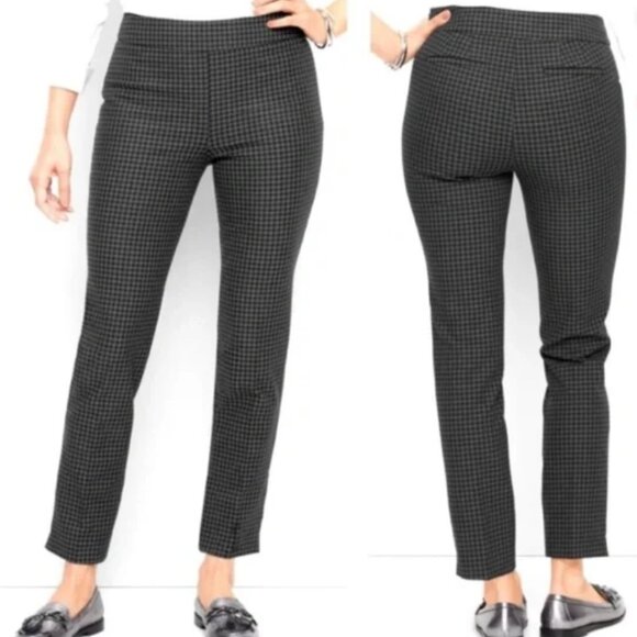 Talbots Pants - Talbots Chatham Ankle Pants ~ Houndstooth Black & Gray ~ High-rise